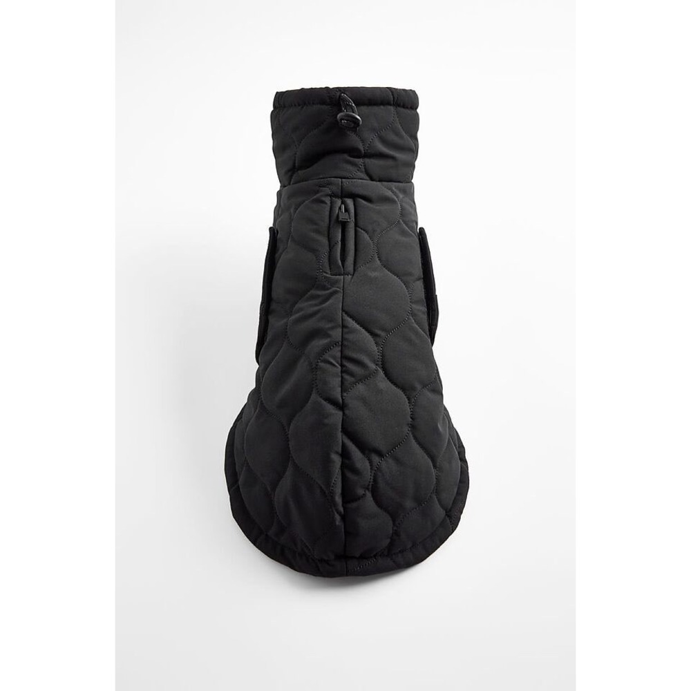Zara Pet Collection Black Quilted Water Repellent Dog Coat Large NWT